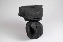  Logniture Solid Burnt Wood Sculptural Stool Side Table Rock Original Design Logniture - 3610044