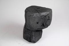  Logniture Solid Burnt Wood Sculptural Stool Side Table Rock Original Design Logniture - 3610049