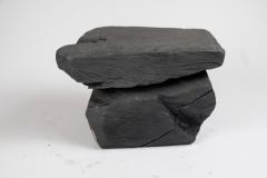  Logniture Solid Burnt Wood Sculptural Stool Side Table Rock Original Design Logniture - 3611695