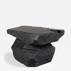 Logniture Solid Burnt Wood Sculptural Stool Side Table Rock Original Design Logniture - 3612948