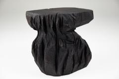  Logniture Solid Burnt Wood Sculptural Stool Side Table Rock Original Design Logniture - 3611784