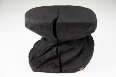  Logniture Solid Burnt Wood Sculptural Stool Side Table Rock Original Design Logniture - 3611786