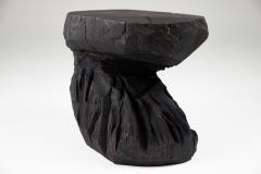  Logniture Solid Burnt Wood Sculptural Stool Side Table Rock Original Design Logniture - 3611789