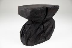  Logniture Solid Burnt Wood Sculptural Stool Side Table Rock Original Design Logniture - 3611792