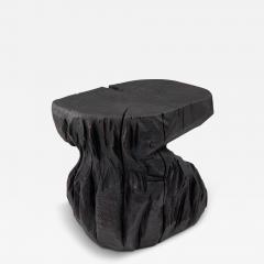 Logniture Solid Burnt Wood Sculptural Stool Side Table Rock Original Design Logniture - 3612949