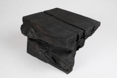  Logniture Solid Burnt Wood Sculptural Stool Side Table Rock Original Design Logniture - 3651751