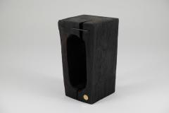  Logniture Solid Burnt Wood Side Table Stool Primative Design Brutalist - 3651759