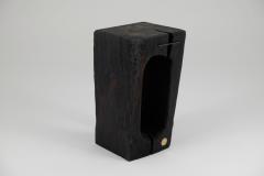  Logniture Solid Burnt Wood Side Table Stool Primative Design Brutalist - 3651768