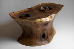 Logniture Solid Wood Sculptural Side Table Original Contemporary Design Log Carving - 3329507
