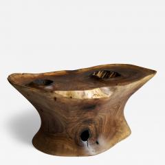  Logniture Solid Wood Sculptural Side Table Original Contemporary Design Log Carving - 3333576