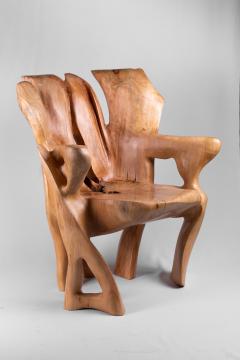  Logniture Veles Wooden Armchair Carved From Single Piece Of Wood Functional Sculpture - 3299717