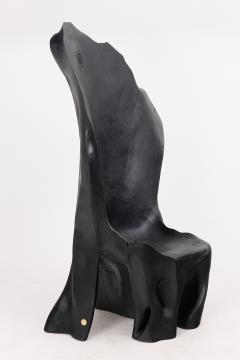  Logniture XXL Charred Black Wood Throne Chair in Organic Form by Logniture - 4191120