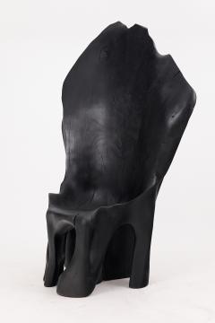  Logniture XXL Charred Black Wood Throne Chair in Organic Form by Logniture - 4191121