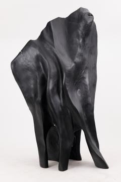  Logniture XXL Charred Black Wood Throne Chair in Organic Form by Logniture - 4191125