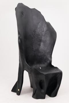 Logniture XXL Charred Black Wood Throne Chair in Organic Form by Logniture - 4191128