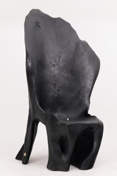  Logniture XXL Charred Black Wood Throne Chair in Organic Form by Logniture - 4191129