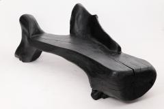  Logniture XXL Sculptural Charred Wood Bench in Organic Form Hand Carved from Solid Log - 4191091