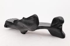  Logniture XXL Sculptural Charred Wood Bench in Organic Form Hand Carved from Solid Log - 4191099