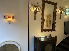  Longobard Hammered Glass Wrought Iron Murano Glass Sconce by Longobard Italy 1970s - 4476096