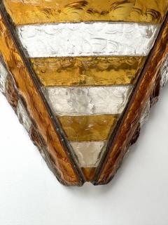  Longobard Hammered Glass Wrought Iron Sconce by Longobard Italy 1970s - 4196861