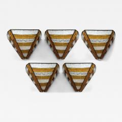  Longobard Hammered Glass Wrought Iron Sconce by Longobard Italy 1970s - 4197835
