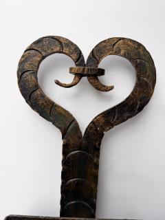  Longobard Hammered Glass Wrought Iron Sconce by Longobard Italy 1970s - 4373362