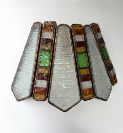  Longobard Hammered Glass Wrought Iron Sconce by Longobard Italy 1970s - 4553612