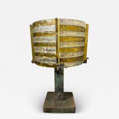  Longobard Italian Brutalist Iron And Glass Lamp By Longobard - 4553420