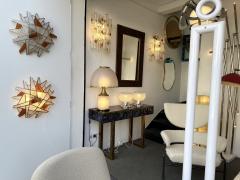  Longobard Large Pair of Hammered Glass Gilt Wrought Iron Sconces by Longobard Italy 1970s - 3195358