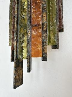  Longobard Pair of Hammered Glass Wrought Iron Sconces by Longobard Italy 1970s - 3165991