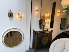  Longobard Pair of Hammered Glass Wrought Iron Sconces by Longobard Italy 1970s - 4213312