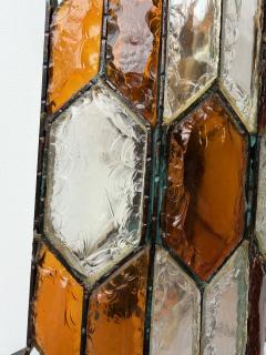 Longobard Pair of Hammered Glass Wrought Iron Sconces by Longobard Italy 1970s - 4370663