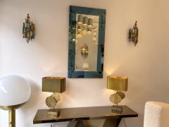  Longobard Pair of Hammered Glass and Gilt Iron Sconces by Longobard Italy 1970s - 1972502