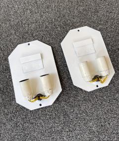  Longobard Pair of Hammered Glass and Gilt Iron Sconces by Longobard Italy 1970s - 1972505