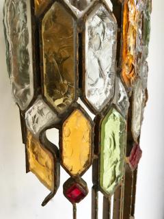  Longobard Pair of Sconces Hammered Glass by Longobard Italy 1970s - 626969