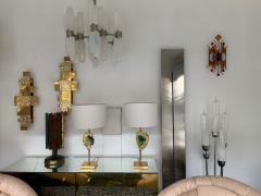  Longobard Sconce Hammered Glass by Longobard Italy 1970s - 1395803