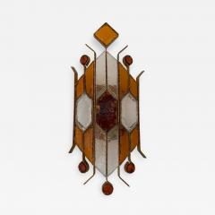  Longobard Sconce Hammered Glass by Longobard Italy 1970s - 1400293