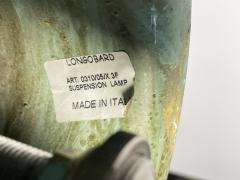  Longobard Wrought Iron Hammered Glass Chandelier by Longobard Italy 1970s - 3153215