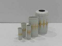  Lorenz Hutschenreuther Hutschenreuther Vases Porcelain White Gold Signed - 2744123