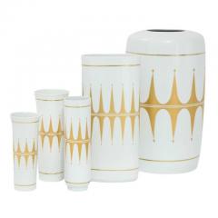  Lorenz Hutschenreuther Hutschenreuther Vases Porcelain White Gold Signed - 2744124