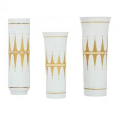  Lorenz Hutschenreuther Hutschenreuther Vases Porcelain White Gold Signed - 2744132