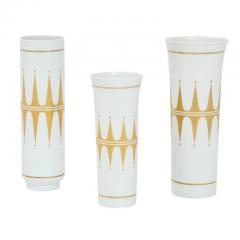 Lorenz Hutschenreuther Hutschenreuther Vases Porcelain White Gold Signed - 2744133