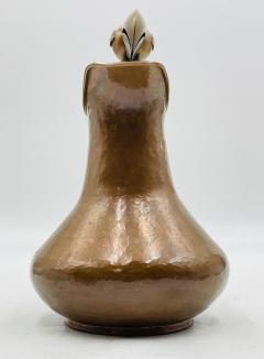  Los Castillo Hammered Copper Turquoise Inlay Toucan Water Pitcher by Alfredo Villasa a - 4714385