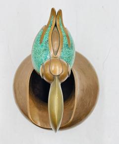  Los Castillo Hammered Copper Turquoise Inlay Toucan Water Pitcher by Alfredo Villasa a - 4714386