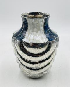  Los Castillo Los Castillo Studio Vase with Inlay and Hammered Finish Mexico 1970s - 4220226