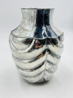  Los Castillo Los Castillo Studio Vase with Inlay and Hammered Finish Mexico 1970s - 4220229