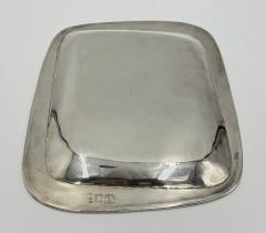  Los Castillo Los Castillo Taxco Azurite Lapis Inlaid Silver Plated Tray Mexican Modernist - 4712446