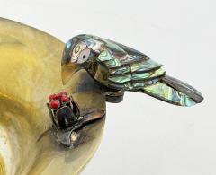  Los Castillo Los Castillo Taxco Brass Abalone Bird Bowl Mexican Modernist 1960s - 4766625