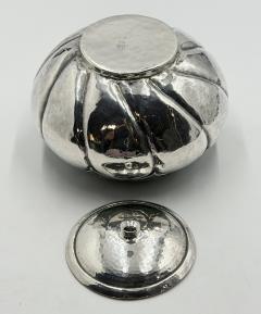  Los Castillo Los Castillo Taxco Malachite Silver Plate Lidded Bowl Mexican Modernist Silver - 4712363