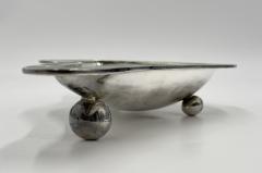  Los Castillo Los Castillo Taxco Modernist Silver Plate Malachite Lapis Centerpiece Bowl - 4712429